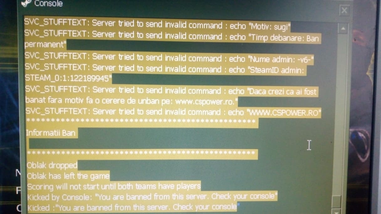 Cerere unband dienebunu ban unban request cspower ro comunitate